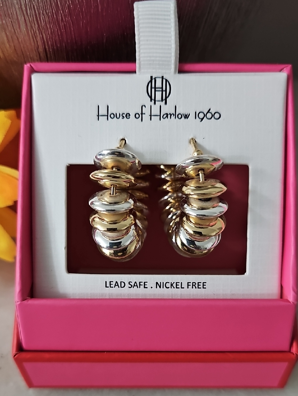House of Harlow 1960 Gold and Silver Earrings